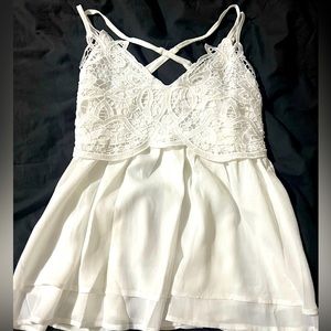 White tank top with lace design